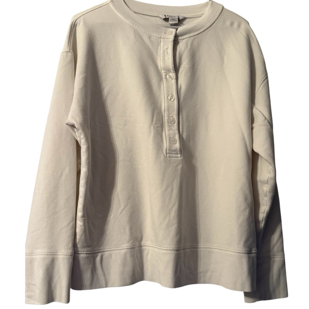 Athleta White Buttoned Top